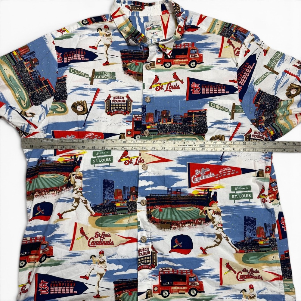 Reyn Spooner MLB St. Louis Cardinals Scenic Print Shirt Mens XXL Busch Stadium - Picture 4 of 11